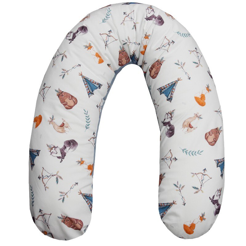 Perna de alaptat cu husa bumbac si umplutura fibre de silicon Eko 180cm India