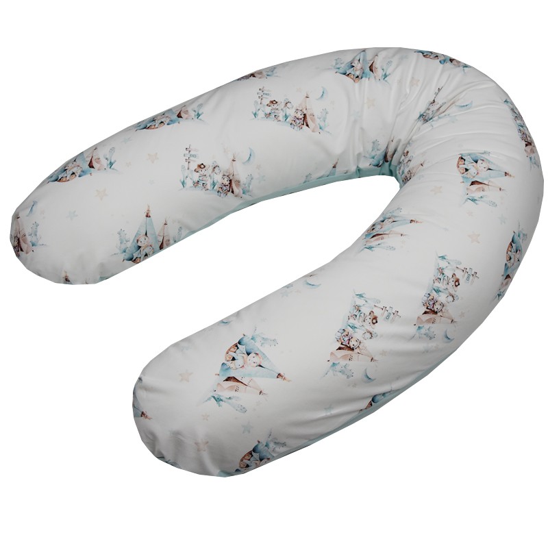 Perna de alaptat cu husa bumbac si umplutura fibre de silicon Eko 180cm Western