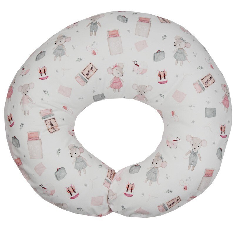 Perna pentru Alaptare, EKO, 100% Bumbac, 60X60cm, Pink Mouse