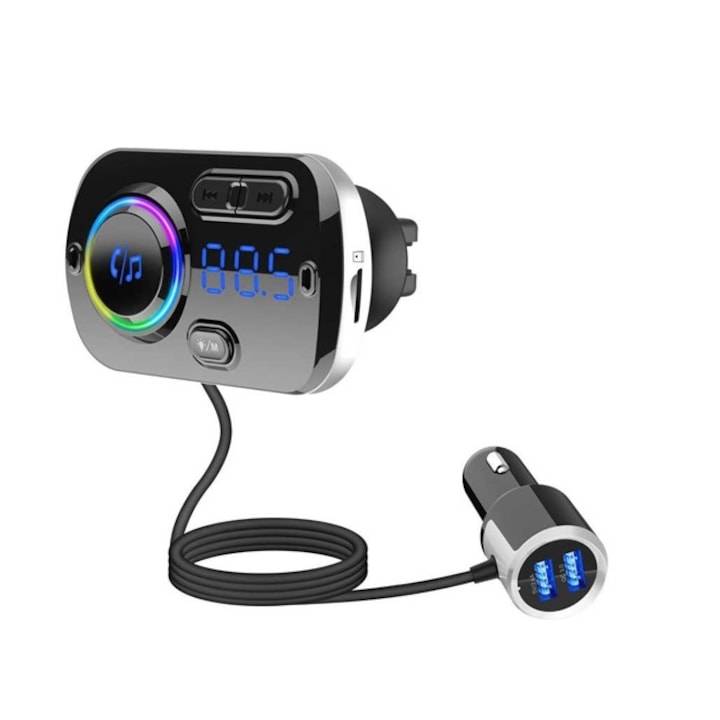 BC49BQ Bluetooth Autós Transzmitter, MP3 Lejátszó, Fm, LED Kijelzővel, 2 USB, Telefonos