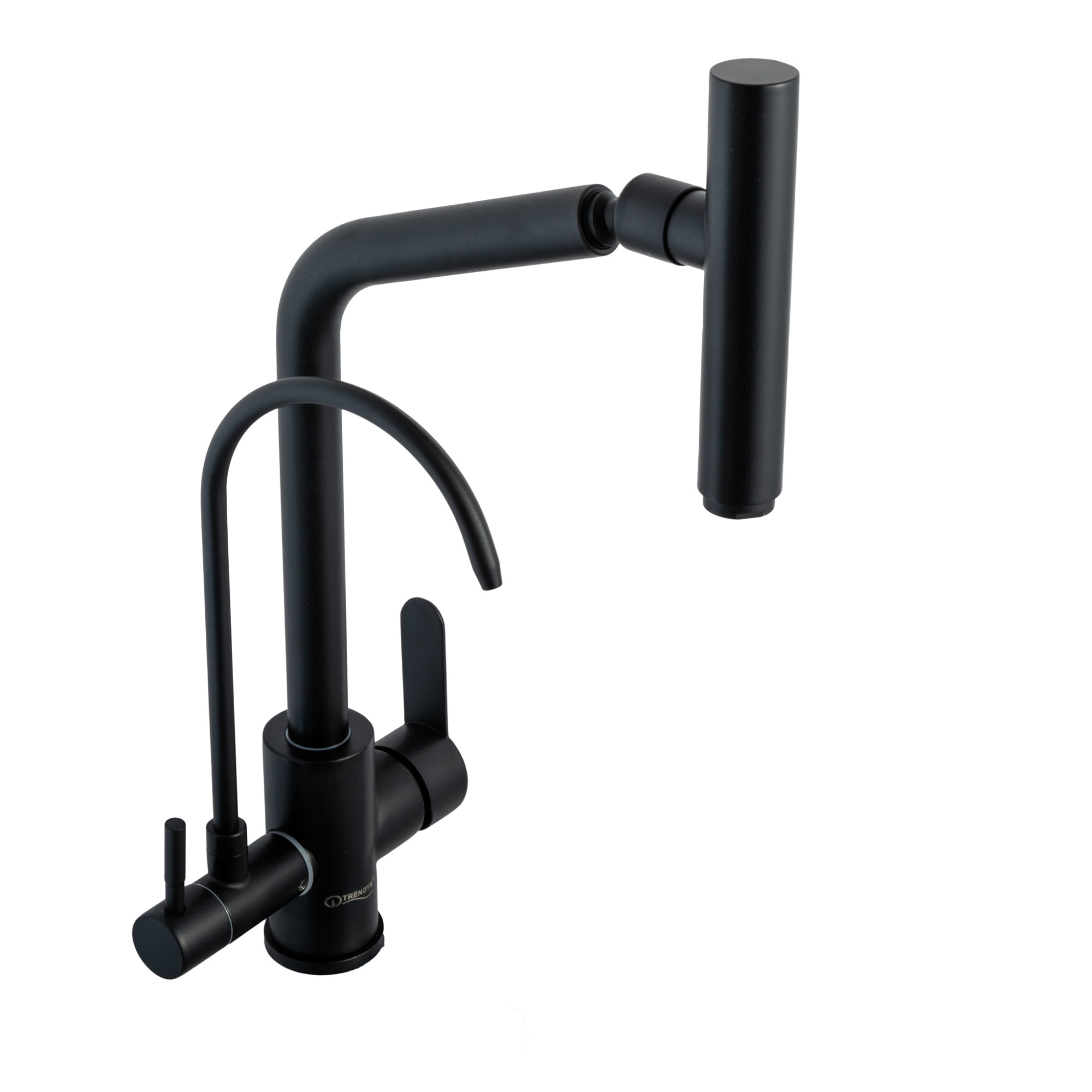 Baterie lebada cu trei cai, negru mat TRENDY'S