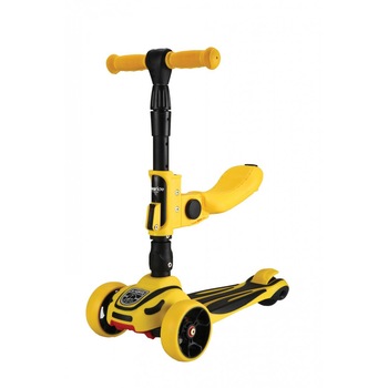 Trotineta evolutiva cu lumini LED Roadster 3in1 Yellow 2020 Trotineta evolutiva cu lumini LED Roadster 3in1 Yellow 2020
