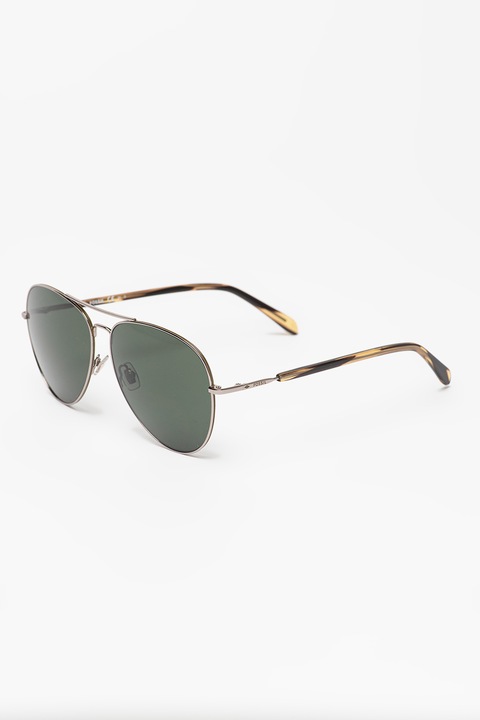 Fossil, Слънчеви очила Aviator с градиента, Сребрист