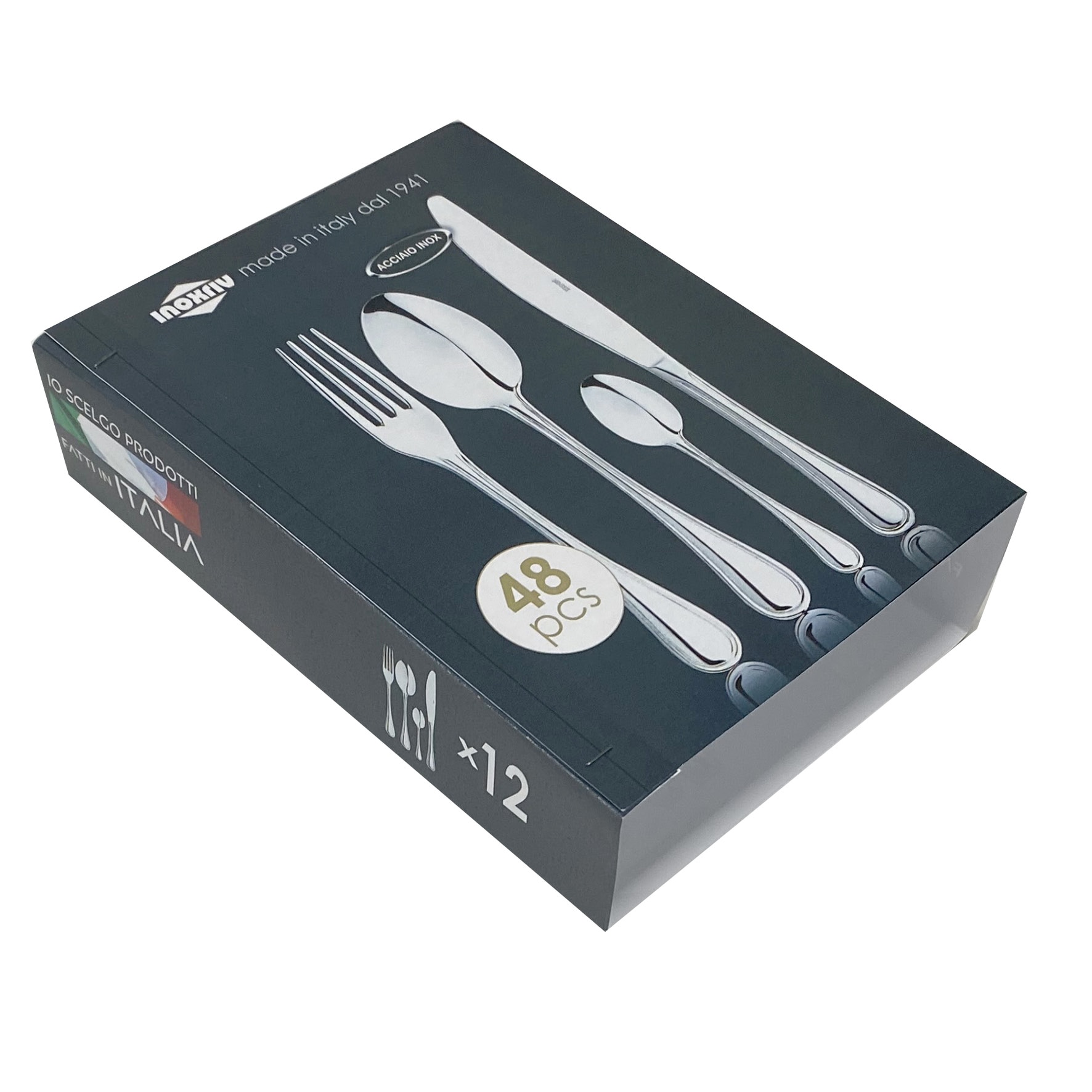 Set tacam Elegance, in cutie neagra, 48 piese