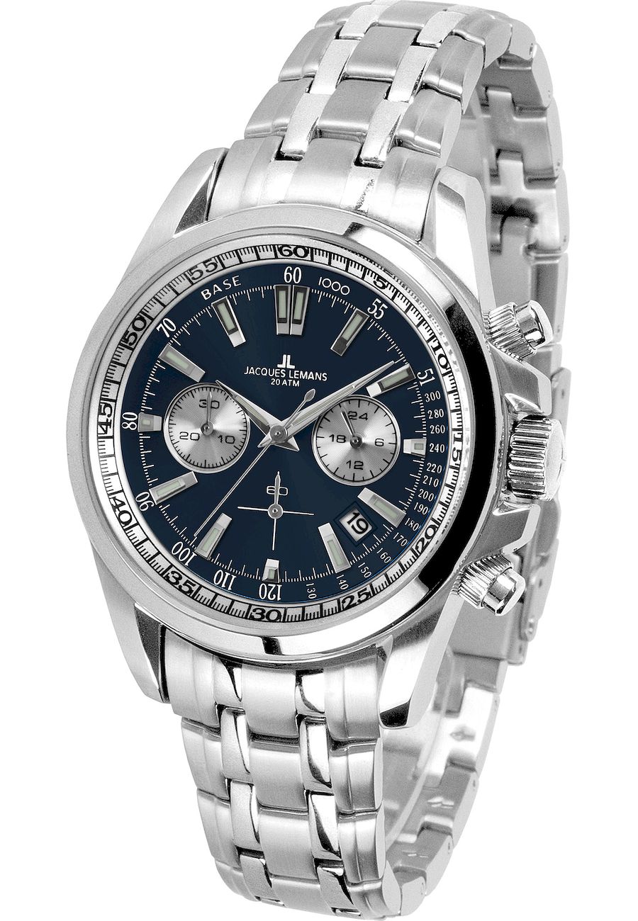 Ceas analogic, Jacques Lemans, 1-1117.1IN, 44 mm, Argintiu