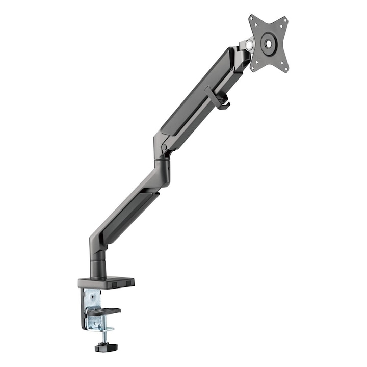 Опора за бюро Techly ICA-LCD 3712, 17 - 32 инча, Алуминий, Черна