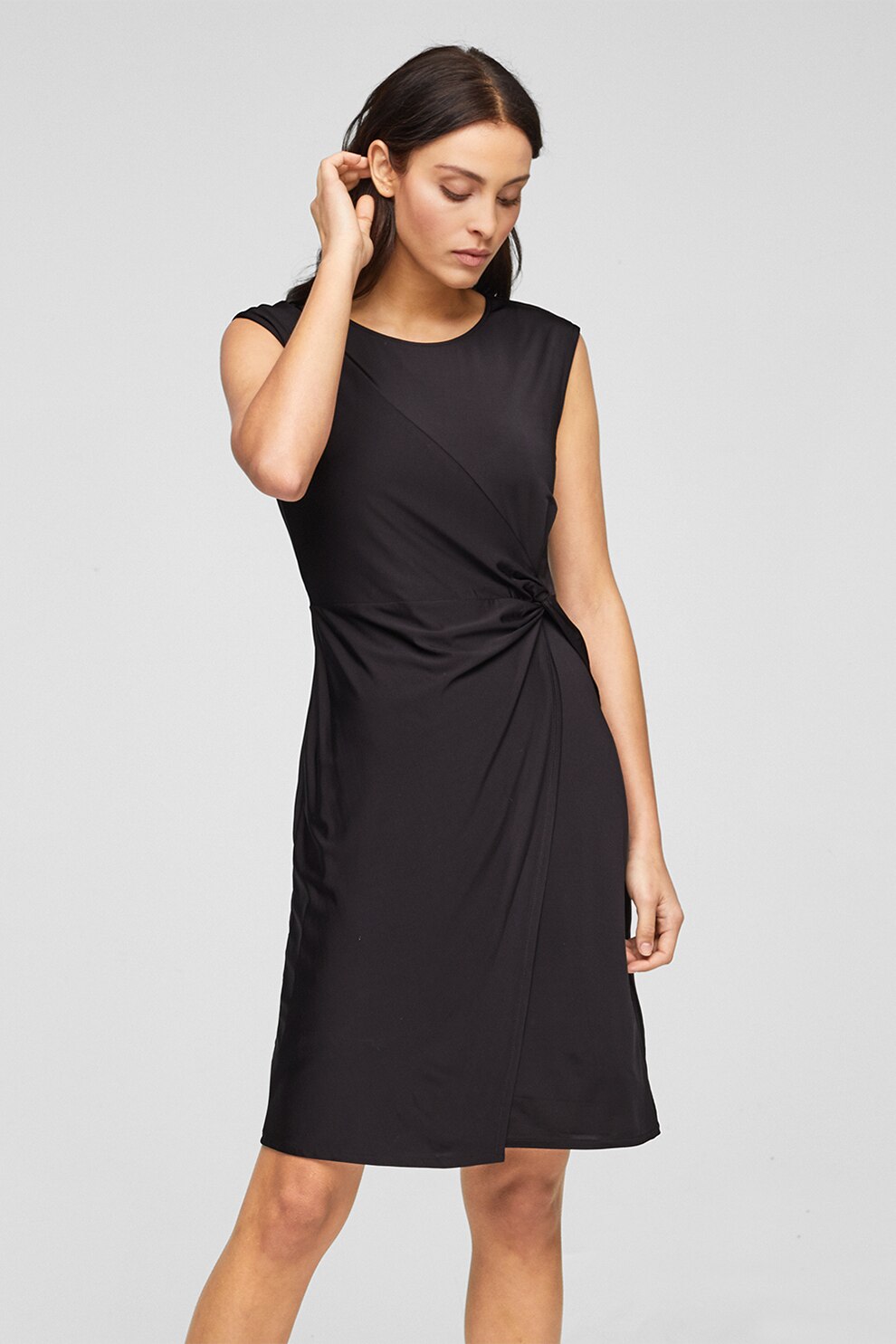 s.Oliver, Rochie midi cu aspect petrecut, Negru, L