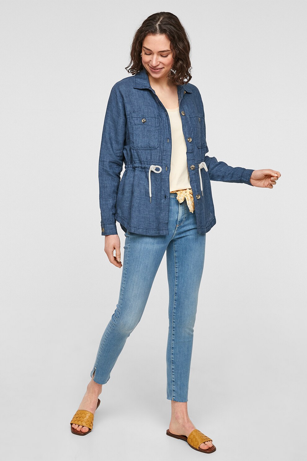 s.Oliver, Jacheta de in cu snur, Albastru prafuit