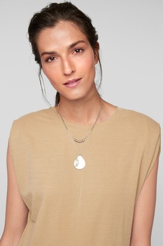 s.Oliver, Top cu umeri dublati, Maro camel s.Oliver, Top cu umeri dublati, Maro camel