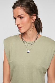 s.Oliver, Top cu umeri dublati, Kaki s.Oliver, Top cu umeri dublati, Kaki