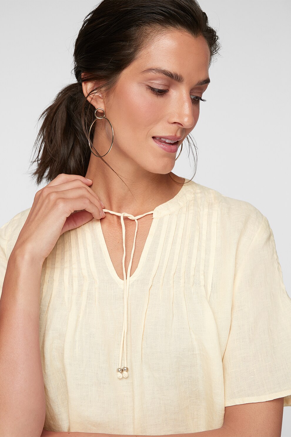 s.Oliver, Bluza de in cu maneci scurte, galben pal