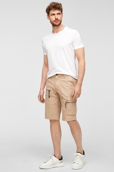 s.Oliver, Bermude cargo cu talie medie, Maro camel s.Oliver, Bermude cargo cu talie medie, Maro camel