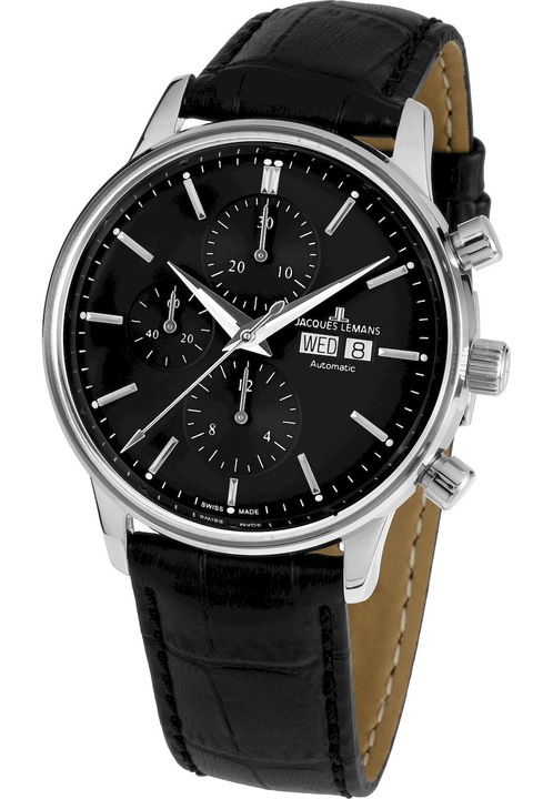 Analóg óra, Jacques Lemans, N-208B, 44 mm, ezüst/fekete