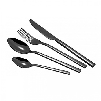Set de tacamuri in cutie Voltz, V51512AB24, 24 piese, Negru, Inox Set de tacamuri in cutie Voltz, V51512AB24, 24 piese, Negru, Inox