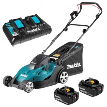 Masina de tuns iarba cu 2 acumulatori Li-Ion, 2x18V, 5Ah si incarcator Masina de tuns iarba cu 2 acumulatori Li-Ion, 2x18V, 5Ah si incarcator