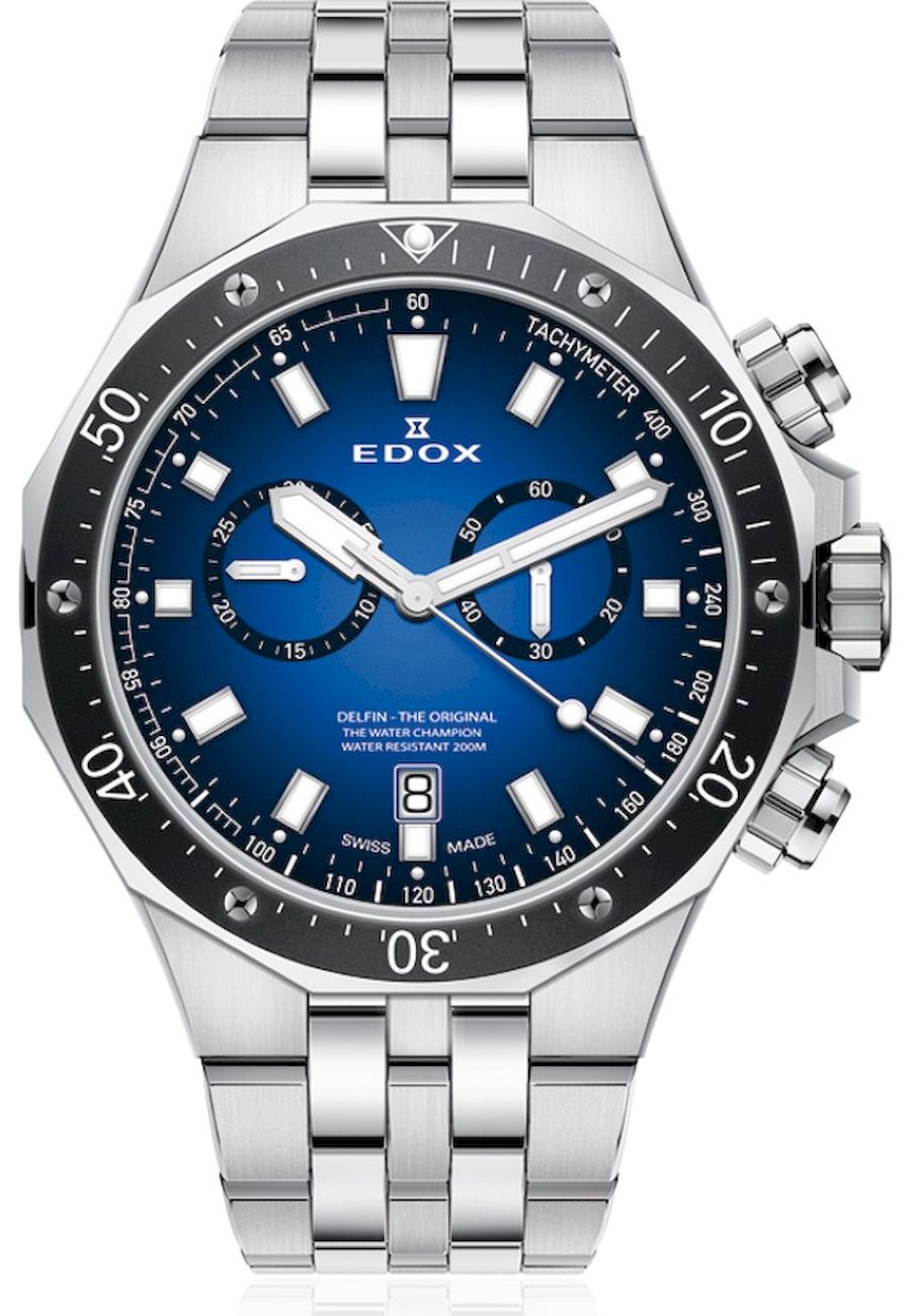 Ceas analogic barbatesc, Edox, 101093MBUIN, Cronograf, Cronometru, Multicolor