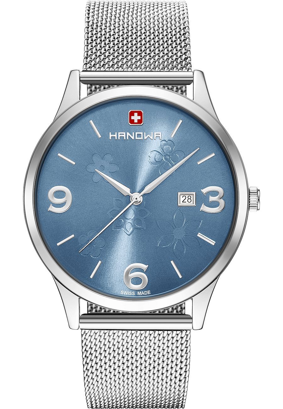 Ceas analogic, Hanowa, 16-3085.04.003, Quartz, Argintiu/Albastru