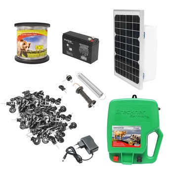 Kit gard electric DC 12/220V, 4.5 Joule,lungime fir 1000m cu panou solar 10W Breckner Germany Kit gard electric DC 12/220V, 4.5 Joule,lungime fir 1000m cu panou solar 10W Breckner Germany