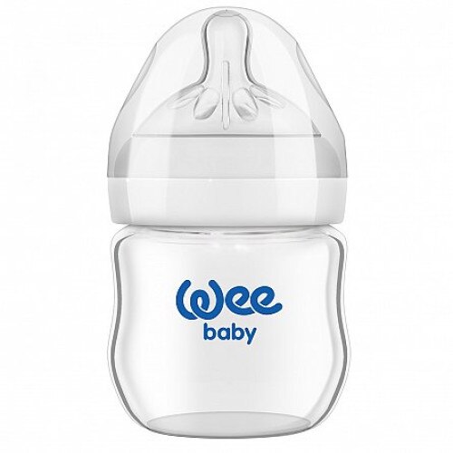 Biberon termorezistent anti - colici, Wee Baby Natural, 125 ml, alb