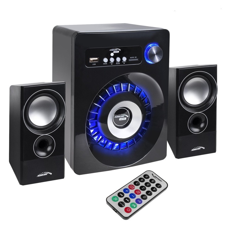 Audiocore AC910 audiorendszer, Bluetooth 2.1, fekete