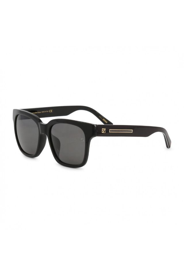 Ochelari de soare barbati, Ermenegildo Zegna, Plastic, 56mm, UV, Negru