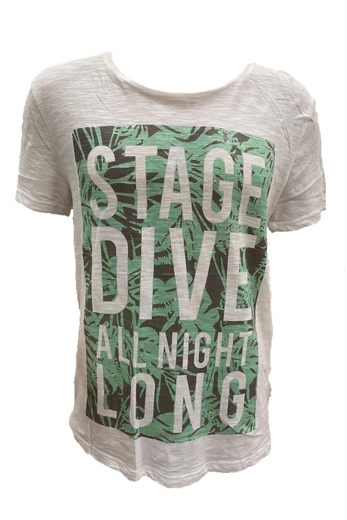 Tricou, Tom Tailor, 1035016.62.12, Alb/verde, M