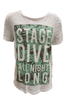 Tricou, Tom Tailor, 1035016.62.12, Alb/verde, M Tricou, Tom Tailor, 1035016.62.12, Alb/verde, M