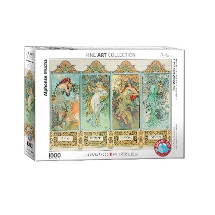 Пъзел Eurographics - Alfons Mucha, Four Seasons, 1000 части