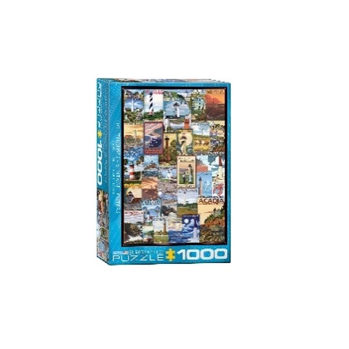 Eurographics puzzle, 1000 db-os - Világítótornyos vintage plakátok