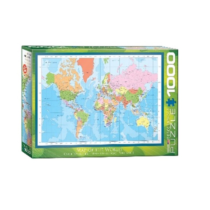 Пъзел Eurographics - World map, 1000 части