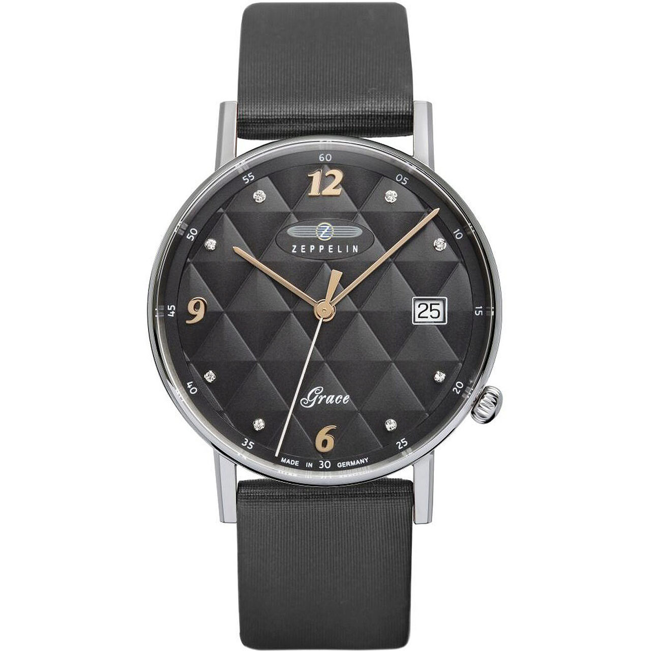 Ceas de dama Zeppelin 7441-2, Quartz, 36mm, 5ATM, Argintiu