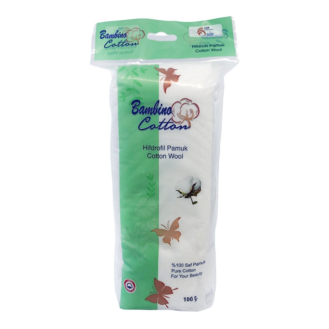 Vata hidrofila din bumbac 100%, Bambino, 100 g