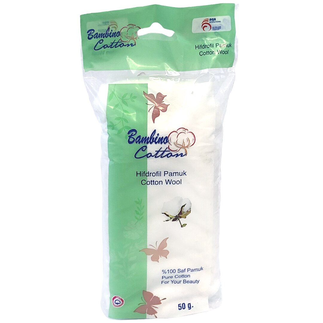 Vata hidrofila din bumbac 100%, Bambino, 50g