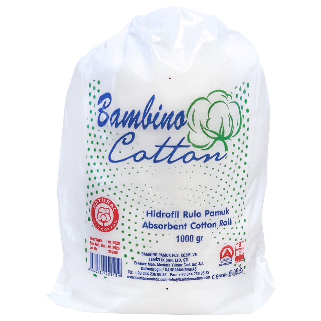 Rola de vata hidrofila din bumbac 100%, Bambino, 1000 g