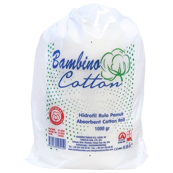 Rola de vata hidrofila din bumbac 100%, Bambino, 1000 g Rola de vata hidrofila din bumbac 100%, Bambino, 1000 g