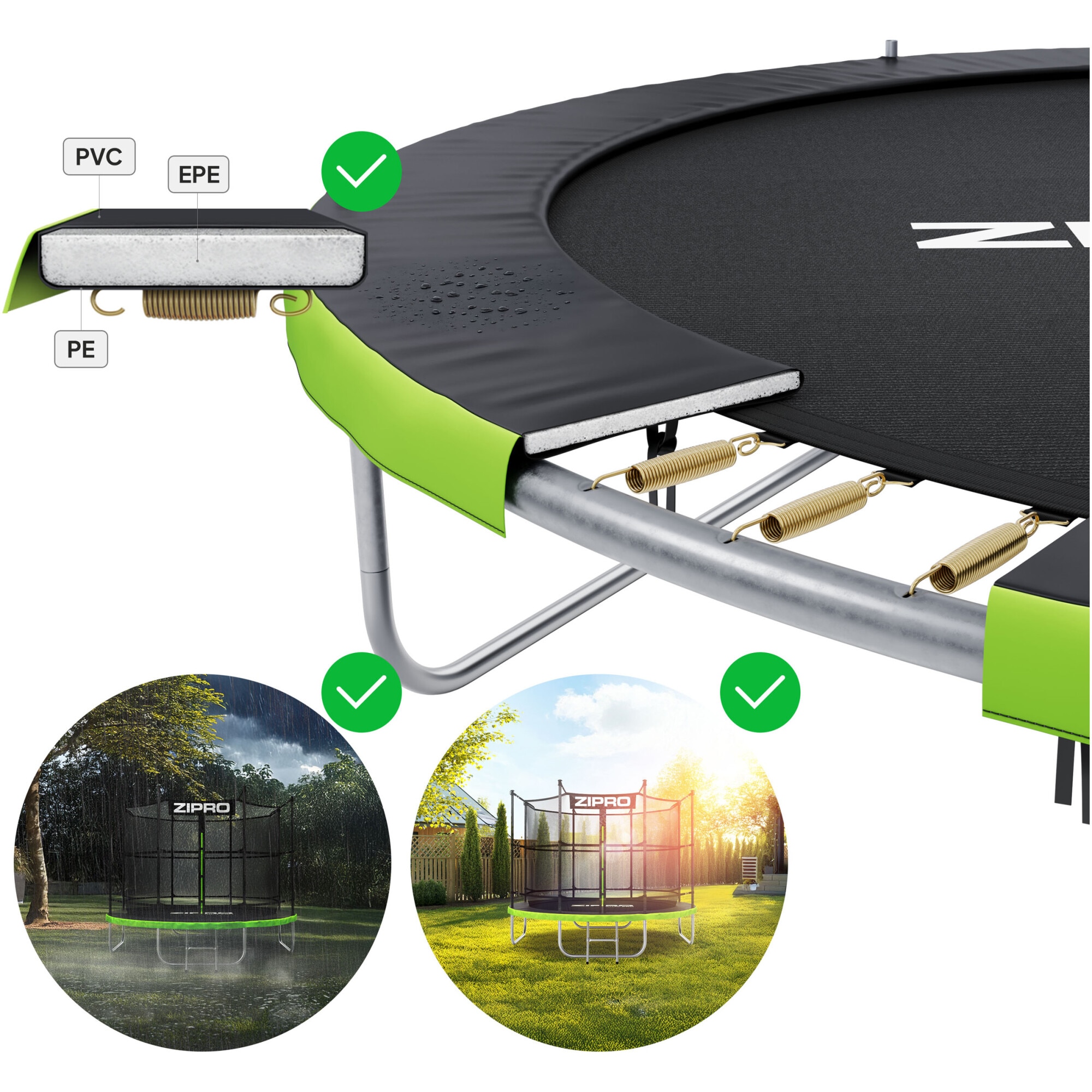 NEWJUMP PRO Lサイズ Trambulina ZIPRO JumpPro PREMIUM, instalare usoara, scara inclusa