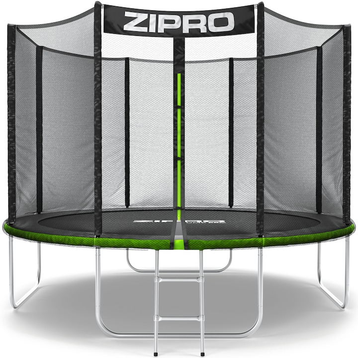 Трамплин Zipro Jump Pro, С предпазна мрежа от външната страна, 312 см