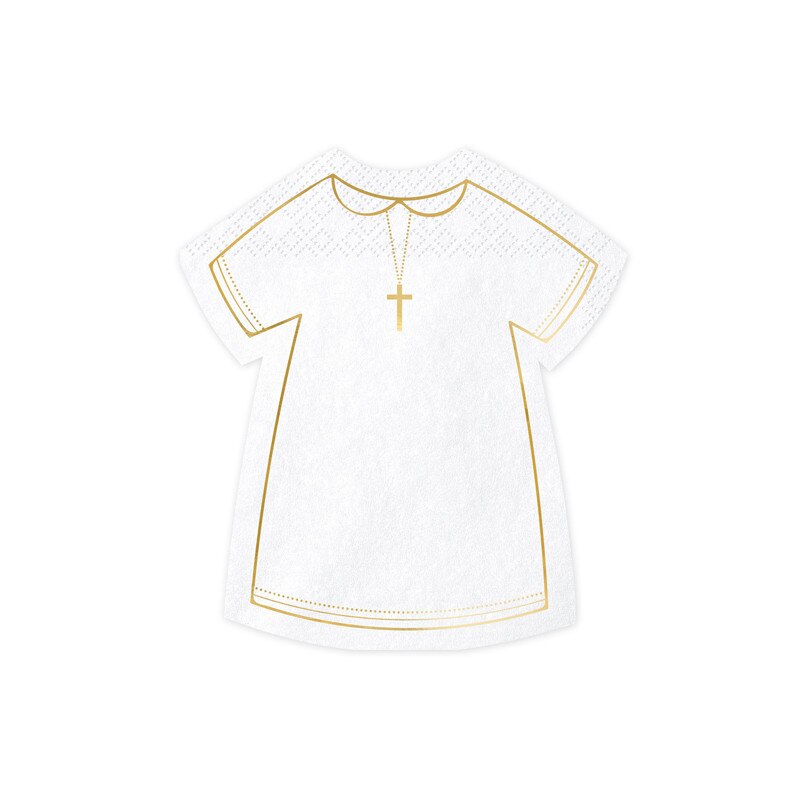 Set 20 Servetele Botez, Alb, 14x16 cm