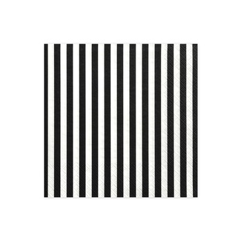 Set 20 Servetele Dungi, Negru, 33x33 cm Set 20 Servetele Dungi, Negru, 33x33 cm