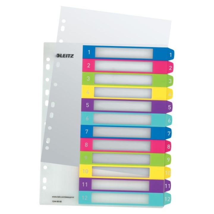 Leitz "Wow" Regiszter, A4 Maxi, 1-12