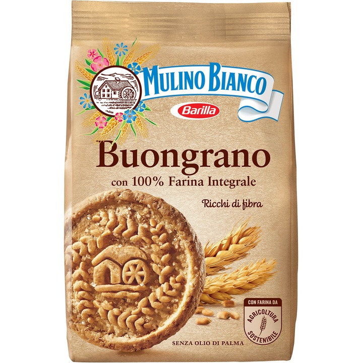 Pachet promo: 2 x Biscuiti din faina integrala Mulino Bianco Buongrano, 350g