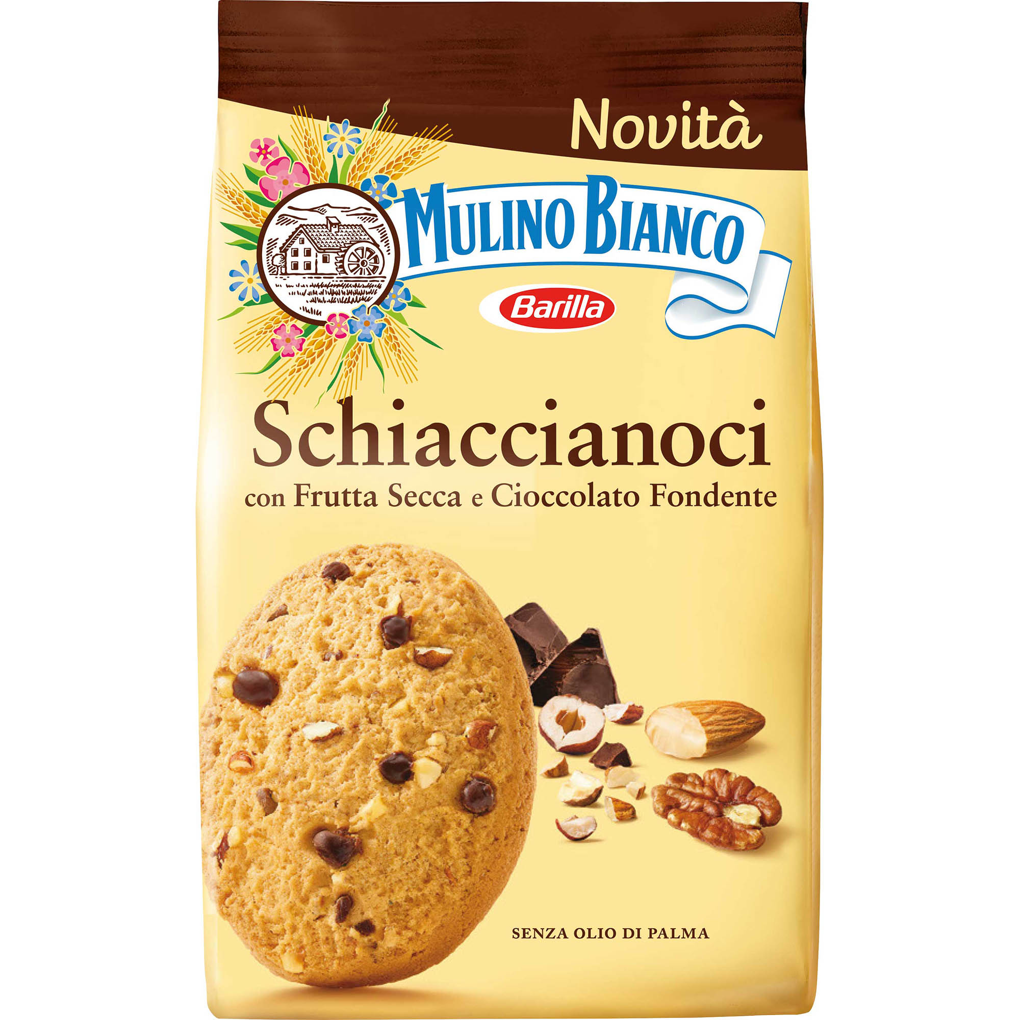 Biscuiti cu fructe uscate si ciocolata Mulino Bianco Schiaccianoci, 300g