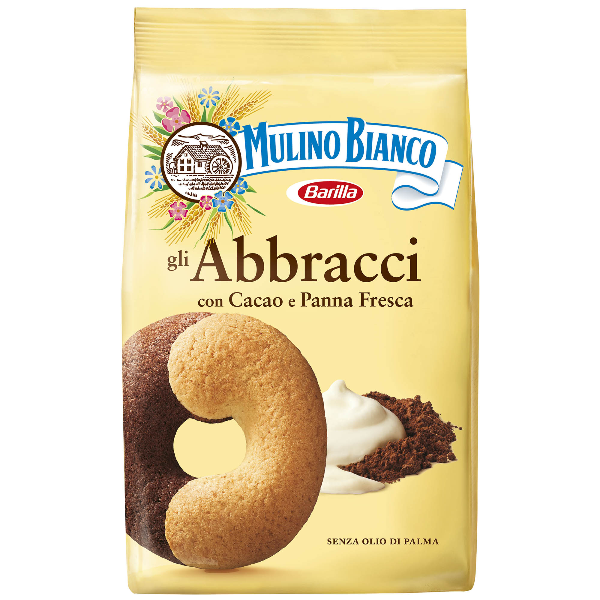 Biscuiti cu cacao si frisca Mulino Bianco Abbracci, 350g