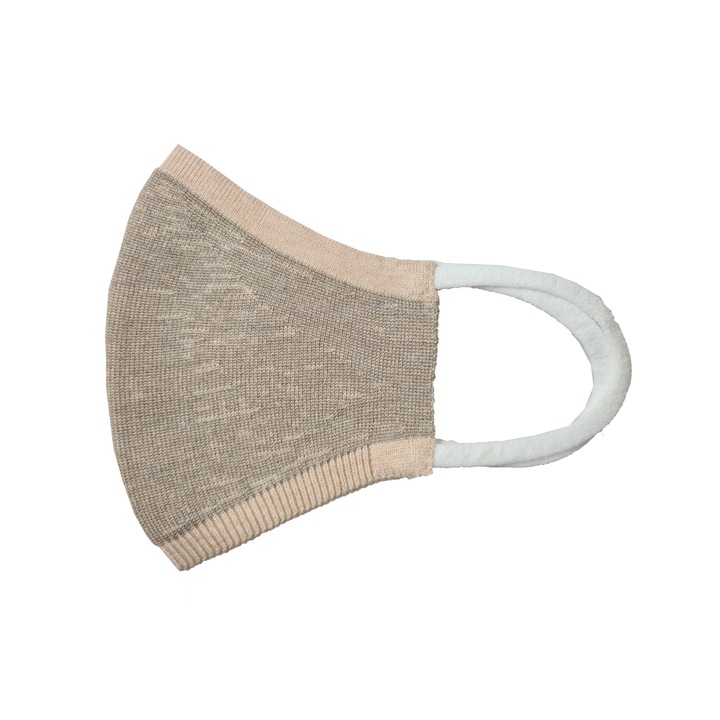 Защитна маска за многократна употреба, с външен слой от сребърна нишка, 3 слоя, за възрастни, бежов
