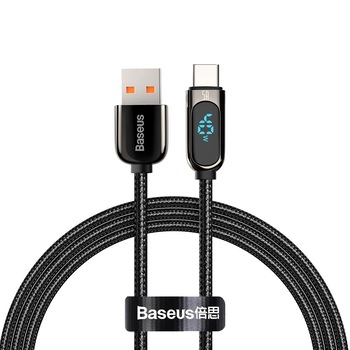 Cablu de date Baseus USB-C, 5A, 40W, 1m, Negru Cablu de date Baseus USB-C, 5A, 40W, 1m, Negru