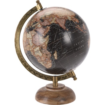 Decoratiune glob pamantesc 15 cm cu baza de lemn Decoratiune glob pamantesc 15 cm cu baza de lemn