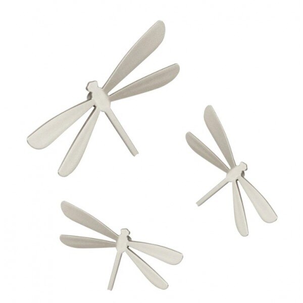 Set 8 accesorii de perete cu sistem de prindere pe baza de magnet, Libelula, 11.4 x 6.3 x 12.7 cm, 14.6 x 8.2 x 19 cm