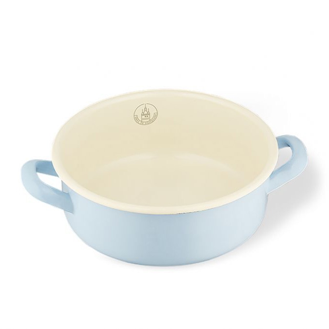 Cratita Email de Sighisoara, 1.5 L, Ø18 cm x 7.1 cm, Albastru pastel