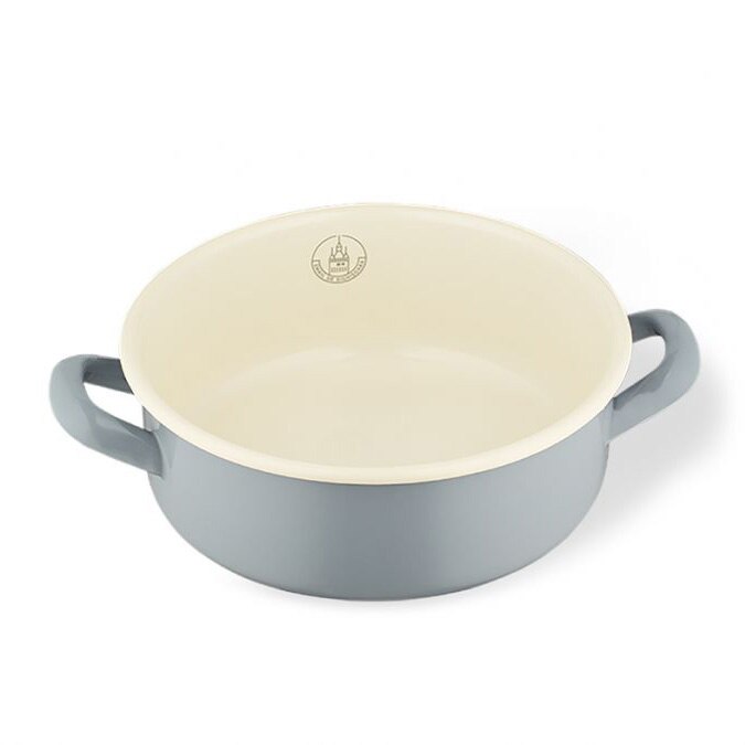 Cratita Email de Sighisoara, 3 L, Ø23 cm x 8.3 cm, Gri