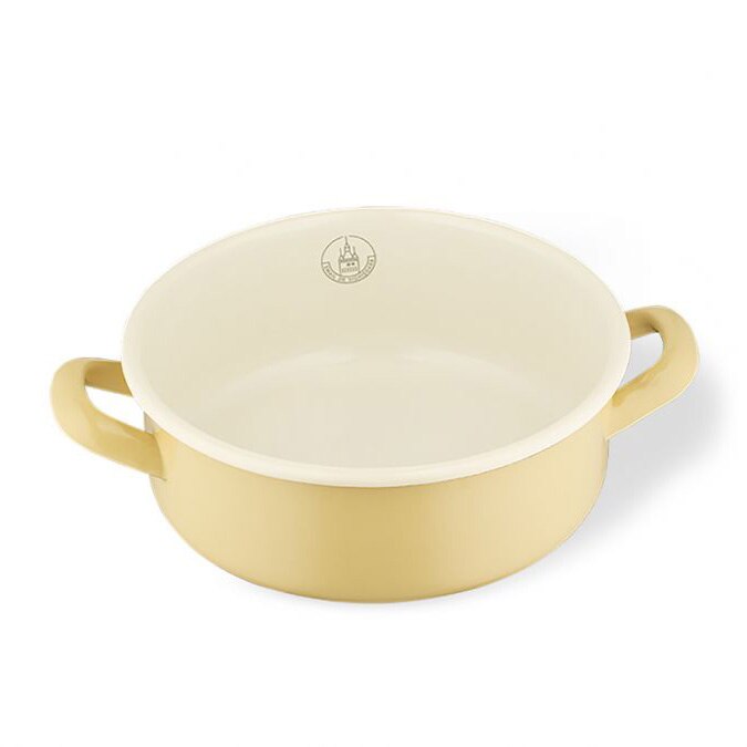 Cratita Email de Sighisoara, 3 L, Ø23 cm x 8.3 cm, Crem caramel